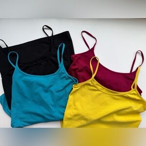 The Limited Spring Colors Seamless Spaghetti Strap Tank Top Set of 4 Small